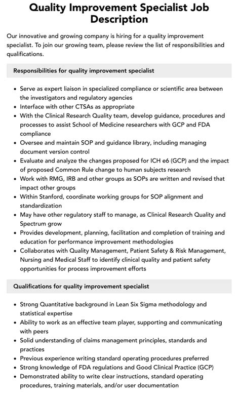 toronto area job postings in quality improvement